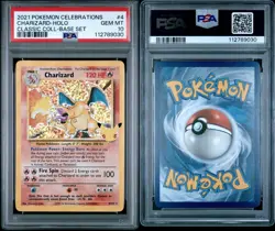 PSA 10 Charizard Celebrations Classic 4/102 Holo Base Set Pokemon Card 2021 - Image 3