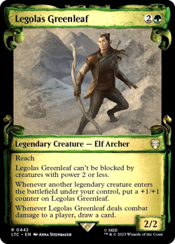 MTG Legolas Greenleaf 442 Rare Foil Showcase Scrolls LTC Commander - Image 1