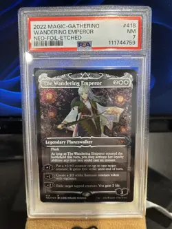 PSA 7 Wandering Emperor Foil Etched Kamigawa Neon Dynasty MTG - Image 1