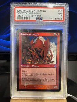 PSA 7 Covetous Dragon Foil Urza's Destiny MTG - Image 1