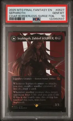 2025 MTG Sephiroth Fabled SOLDIER Borderless Surge Foil 527 Final Fantasy PSA 10 - Image 1