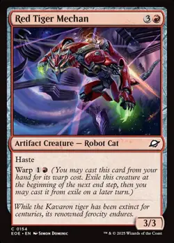 MTG Edge of Eternities C Red Tiger Mechan #0154 PLAYSET 4X X4 - Image 1