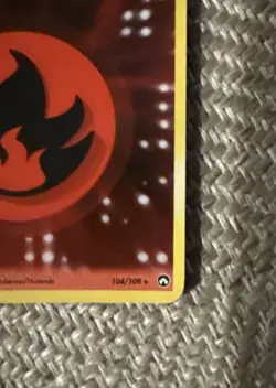 2007 Pokemon EX Power Keepers Fire Energy 104/108 Reverse Holo Rare Card - Image 4