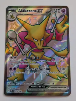 Alakazam ex 215/091 Paldean Fates Full Art Shiny Holo Rare Pokemon Card NM - Image 1