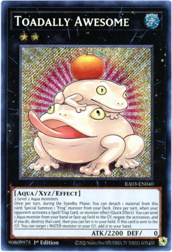 Yugioh! Toadally Awesome - RA03-EN040 Secret Rare NM/M Quarter Century Bonanza - Image 1