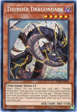 Yugioh! Thunder Dragondark RA03-EN018 - Secret Rare NM/M Quarter Century Bonanza - Image 1