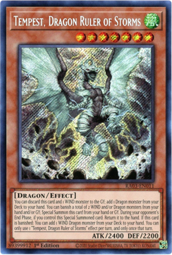 Yugioh! Tempest, Dragon Ruler of Storms RA03-EN011 Secret Rare NM/M - Image 1