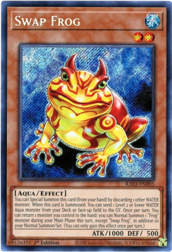 Yugioh! Swap Frog - RA03-EN005 - Secret Rare NM/M Quarter Century Bonanza - Image 1