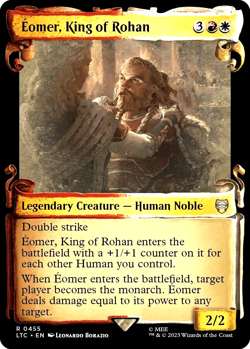 MTG Eomer, King of Rohan 455 Rare Foil Showcase Scrolls LTC Commander - Image 1