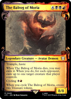 MTG The Balrog of Moria 449 Rare Foil Showcase Scrolls LTC Commander - Image 1