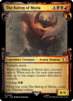 MTG The Balrog of Moria 449 Rare Showcase Scrolls LTC Commander - Image 1
