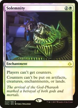 MTG Solemnity FOIL Hour of Devastation NM Rare Enchantment - Can't Get Counters - Image 1