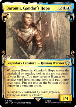 MTG Boromir, Gondor's Hope 452 Rare Foil Showcase Scrolls LTC Commander - Image 1