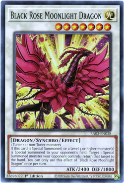 Yugioh! Black Rose Moonlight Dragon RA03-EN038 Super Rare 1st Edition NM/M - Image 1