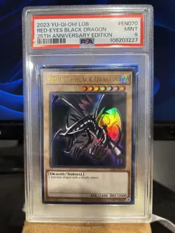 PSA 9 Red-Eyes Black Dragon Ultra Rare LOB-EN070 Yugioh 25th Anniversary - Image 1