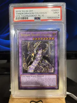 PSA 9 Thunder Dragon Colossus OP10-EN001 Ultimate Rare Yugioh - Image 1