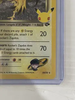 Rockets Zapdos - 15/132 - Holo Rare - Celebrations Classic - Pokemon Card NM - Image 4