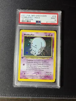 PSA 9 1st Edition Wobbuffet Holo - Neo Discovery Pokemon Card - Image 1