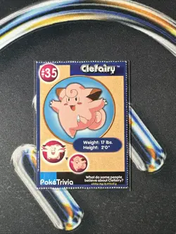 Clefairy 1999 Original 151 Pokemon Burger King PokeTrivia Trading Card #35 - Image 1