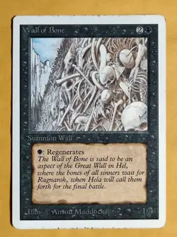 MTG Unlimited Edition- Wall of Bone - VG - Magic the Gathering - Free Shipping - Image 1