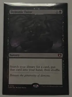 MTG Demonic Tutor - Foil, NM-Mint, English Commander Masters - Image 1