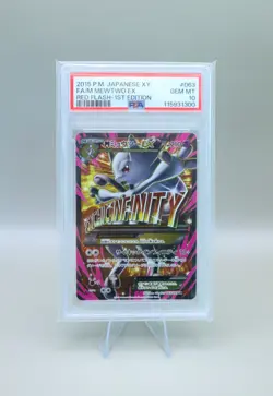 PSA 10 Pokemon Card M Mewtwo EX SR XY8 Red Flash 1st ED 063/059 2015 Japanese - Image 1
