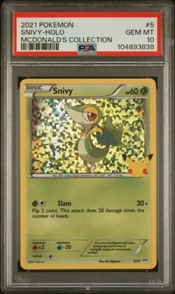 PSA 10 SNIVY 5 McDONALDS COLLECTION HOLO POKEMON GEM MINT - Image 1