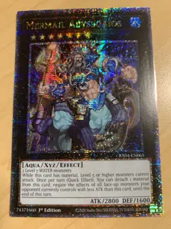 Yugioh!- Mermail Abyssgaios (RA04-EN065) Quarter Century Secret Rare 1st ed. NM - Image 1
