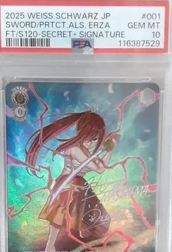 PSA10 Weiss Schwarz Erza SEC+ Signed Card Sword to Protect Friends from Japan - Image 2
