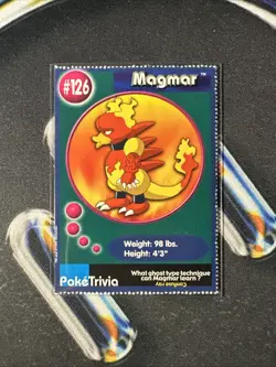 Magmar 1999 Original 151 Pokemon Burger King PokeTrivia Trading Card #126 - Image 1