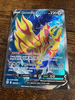 Zamazenta V 163/172 Brilliant Stars Ultra Rare Holo Pokemon TCG Card NM full art - Image 1