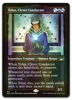 Toluz, Clever Conductor (Gilded Foil) #401 NM Streets New Capenna SNC Magic MTG - Image 1