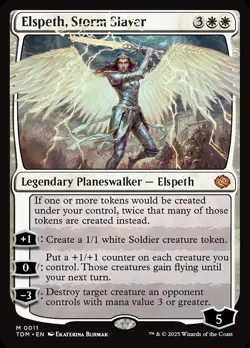 Elspeth, Storm Slayer Tarkir: Dragonstorm Regular MTG Card, Mint Condition - Image 1