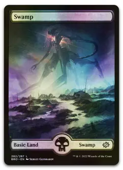 Swamp (282) - Full Art #282 (Foil) (NM) Brothers' War BRO Magic MTG - Image 1