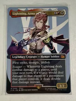 Lightning, Army of One (0400) (Borderless) Final Fantasy MTG Mythic Rare Mint - Image 1