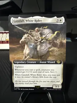 MTG - Gandalf, White Rider (0389) LOTR LTR Lord of the Rings Magic LP Borderless - Image 1