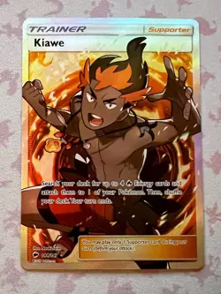 Pokemon TCG Kiawe 144/147 Full Art Trainer Ultra Rare Holo Burning Shadows NM - Image 1