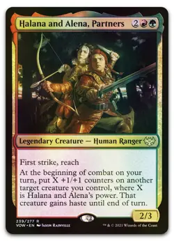 Halana and Alena, Partners #239 (Foil) (LP) Crimson Vow VOW Magic MTG - Image 1
