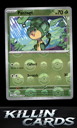 Pansage (Poke Ball Pattern) 004/086 Pokemon Common SV: Black Bolt Card NM - Image 1