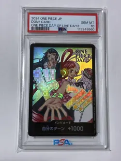 One Piece Card PSA10 DON Card Uta Ado Promo Day 2 Live Exclusive 2024 - Image 1