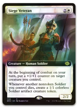 Siege Veteran (Extended Art) #306 (Foil) (LP) Brothers' War BRO Magic MTG - Image 1