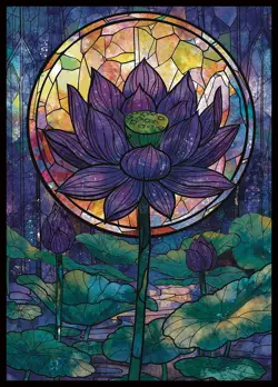 MTG Card Sleeves 100CT (Stained Glass Lotus), Matte Art Card Sleeves, Matte B... - Image 1