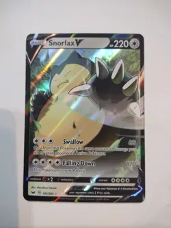 Pokemon Snorlax V 141/202 Sword & Shield Ultra Rare Holo NM - Image 1