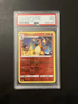 2020 Pokemon Charizard 025/185 REVERSE HOLO Foil Vivid Voltage - PSA 9 - Image 1