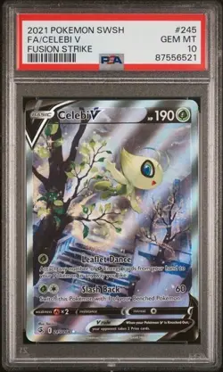 Pokemon Celebi V 245/264 Fusion Strike PSA 10 GEM MINT - Image 1