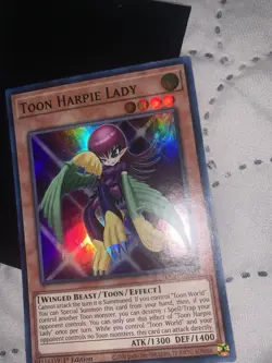 YuGiOh! Toon Harpie Lady TOCH-EN002 1st Edition Super Rare NM - Image 3