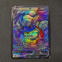 Wartortle Stained Glass Holo Custom Made Fan Art Card With Texture - Image 1