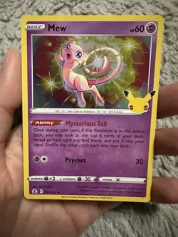 Pokemon TCG Card Mew Celebrations 011/025 Holo Rare 2021 25th Anniversary - Image 1