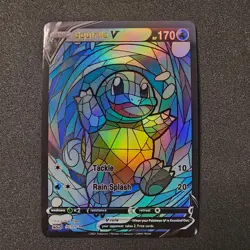 Squirtle Stained Glass Holo Custom Made Fan Art Card With Texture - Image 1