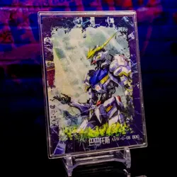 ASW-G-08 Gundam Barbatos Card Premium Glitter Foil Textured CCG BDG-003 CHASE - Image 1